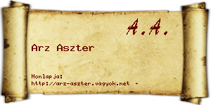 Arz Aszter névjegykártya